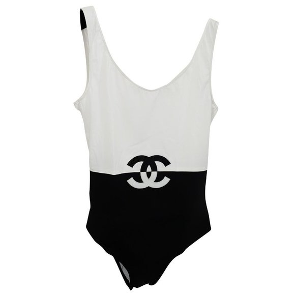 Chanel 19S Black White CC Logo Split One Piece - Picture 1 of 9